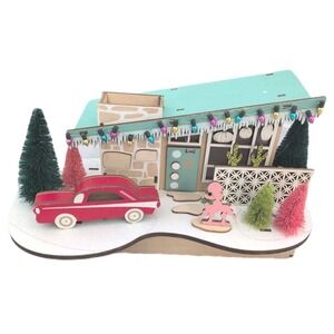 World Market Laser Cut Wood Mid Century Modern House LED Poodle Red Car 2021
